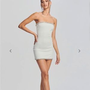 White retrofete dress, straps are altered